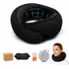 Almohada Popular con Espuma Viscoelástica en Forma de U Transfronteriza, Almohada de Viaje para el Cuello, Portátil y Plegable, Adecuada para Siestas en Avión y Soporte Cervical