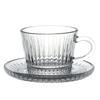 Juego de Taza de Té Roja y Vaso de Café Seis Tazas Seis Platillos Patrón Vertical Transfronterizo Patrón en Relieve Taza de Café Taza de Té Negro