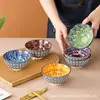 Cuenco de Arroz Cerámico Bohemio Bajo Esmalte, Nuevo Modelo 2025, Juego de Vajilla Doméstica de Alto Valor