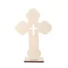 Cruz de Madeira Transfronteiriça Ornamento de Artesanato de Páscoa DIY Pequena Mesa Batismal Decoração de Casa Placa de Madeira Cruz