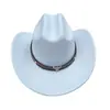 Chapéus de cowboy estilo ocidental para homens e mulheres, chapéus de lã jazz vintage, acessórios de cabeça de boi para adultos transfronteiriços, chapéus de sol de aba larga