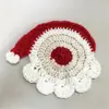 Amazon Transfronteiriço Novo Crochê Feito à Mão Moda de Natal Porta-copos do Papai Noel Desenho Animado Engraçado Lugar Americano Isolado