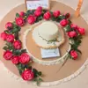 Parede de flores artificiais em cascata para atacado, flores falsas para decoração, trepadeira de flores para cobrir tubos de ar condicionado, paisagismo de lojas e decoração de jardim