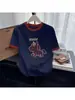 Camiseta de Algodón Elegante con Bloques de Color y Manga Corta para Mujer con Cuello Colorido, Camiseta Básica Versátil de Moda para Primavera y Verano