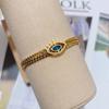 Collar Yunyao Ojo del Diablo Acero de Titanio Diseño de Nicho Cadena para Clavícula Colgante Ojo Transfronterizo Zirconia Azul Profundo Joyería