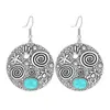 Pendientes Geométricos Populares de Aleación Estilo Resort de Playa para Mujeres Acrílico Turquesa Textura de Moda Pendientes al por Mayor