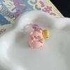 Chaveiro de Sino de Porco Fofo Tridimensional Cor-de-Rosa Coração de Menina Presente de Aniversário para Namorada Estudante Ornamento para Pendurar em Mochila Escolar Cartoon