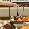 Prato de Frutas Estilo Retrô, Caixa de Lanches, Bandeja para Doces e Pães, Bandeja de Chá Estilo Chinês Novo Comercial, Bandeja Estilo Song com Alça