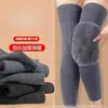 Rodilleras y calentadores de piernas extendidos de 50 cm, cálidos para piernas frías de edad avanzada, para hombres y mujeres, de mediana edad y ancianos, protección de articulaciones, forrados de felpa, engrosados, mangas largas