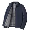 Jaqueta Engrossada com Algodão Plus para Outono e Inverno para Homens de Meia-idade e Idosos, Roupas Quentes de Algodão Estilo Casual de Negócios, Peça de Roupa Externa Solta Estilo Pai para Homens