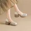 Sandalias de Suela Gruesa Caladas para Mujer, Novedad Verano 2026, Sandalias Retro Cómodas de Punta Cerrada, Sandalias Romanas de una Sola Tira para Mujer