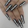 Uñas Vestibles Transfronterizas de Comercio Exterior, Pegatinas de Uñas Personalizadas Dulces y Frescas de Araña Negra, Piezas de Manicura Vestibles, 24 Piezas de Uñas Terminadas