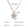 Cadena para Clavícula de Flor de Cinco Pétalos de Circonia de Alta Gama para Nicho, Acero Inoxidable Chapado en Oro, Colgante de Flor Simple, Collar Versátil para Mujeres