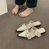 Mules de Punta Trendy y Elegantes con Tacón Grueso, Zapatos para Mujer, Nuevos Zapatos de Cuero Verano 2026, Mules, Sandalias