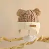Viento dulce felpa lindo fruta protección de orejas para niños gorra forrada de polar gruesa para niños y niñas gorro de bebé al por mayor gorra transfronteriza