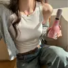 Camisola Sencilla de Cuello Redondo para Mujer, Nuevo Estilo Verano 2026, Adecuada para Usar como Ropa Interior y Exterior, Corte Ajustado, Sin Mangas, Camiseta Base de Color Sólido