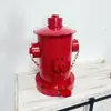 Cubo de basura creativo tipo pedal cubierto retro de hierro con forma de hidrante de incendios barra para cibercafé tamaño pequeño cubo de almacenamiento adornos