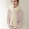 100% Cachemir Otoño/Invierno 2026 Nuevo Bufanda de Punto Grueso de Color Sólido con Trenzado para Mujer Protección del Cuello de Alta Gama Venta al por Mayor Transfronteriza