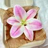 Simulação pequena flor de lírio cabeça 3D impressão filme lírio simulação flor diy caixa de presente grampo de cabelo cocar sapatos flor atacado