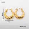 Pendientes al por mayor Transfronterizos Moda Europea y Americana Ol Acero de Titanio Grabado Geométrico Redondo Pendientes para Mujer Simples de Moda Pendientes de Lujo Accesibles