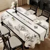 Toalha de mesa oval para sala de jantar estilo francês, à prova d'água, à prova de óleo, lavável, resistente ao calor, nova sensação de luxo leve de alta qualidade, toalha de mesa redonda dobrável
