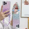 Funda de Teléfono Móvil Degradada para Viajero Adecuada para Apple 15PROMAX Comercio Exterior 14/13 Personalidad 12 Pulsera de Mariposa 11
