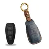 Funda de llave retro es adecuada para la funda de llave del coche Ford Focus, funda protectora de cuero para llave, costura 100% a mano