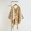 Moda Coreana Padrão Zebra Cachecol de Imitação de Caxemira Inverno Versátil Fenda Espessado Manto À Prova de Frio Quente Cardigan Lenço