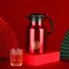 Termo de Acero Inoxidable 304 para Boda Frasco Caliente Par Rojo Festivo Botella de Agua Caliente Tetera de Agua para Boda Regalo