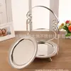 Plato de tres niveles para pasteles de plata chapada en oro de alta gama estilo europeo, plato de frutas de aleación de zinc, plato de aperitivos para hotel KTV