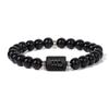 Pulseras de Cristal Negro Brillante con los Doce Signos del Zodíaco, Modelo Nuevo Transfronterizo para Hombres y Mujeres, Estilo Pareja Regalo de Cumpleaños, Venta al por Mayor Transfronteriza en Europa y América