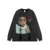Nova marca de moda americana Hip-Hop Figura Impressa Camiseta de manga curta para homens e mulheres High Street Retro Old-Fashioned Solta Camiseta de meia manga