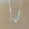 Estilo Oceánico de Verano Dopamina Colorida Colgante de Concha Estrella de Mar Cadena para Clavícula Nicho de Alto Valor Personalidad Cadena para el Cuello Versátil