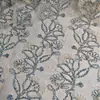 Tela de encaje con lentejuelas bordada floral para vestido, tela para vestido de novia, tela bordada, tela de organza de diseñador
