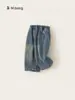 Bangxuan Huzhou Zhili Ropa Infantil Primavera y Otoño Nuevos Productos Jeans Infantiles Pantalones Casuales de Pierna Recta Retro para Niños Pequeños Pantalones Casuales para Niños