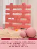 Tela peluda rosa y amarilla decoración de boda sala de estar dormitorio bata de mañana toma de fotos fondo de cabina de fotos personaje grande feliz tablero de KT