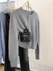 Cardigan de Punto de Lana Fina de Primavera Moda Simple Cuello Redondo Bajo con Perlas Doradas Nueva Chaqueta de Terciopelo Estilo Coreano para Mujer