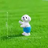 Paisagem em miniatura cartoon criativa leitura e regar flores figura de cachorro casa de boneca acessórios de decoração DIY ornamentos em miniatura