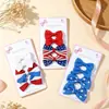 Novo Prendedor de Cabelo com Laço para Crianças Dia da Independência Americana de Comércio Exterior, Acessório de Cabelo Estilo Listrado Europeu e Americano, Ornamento de Cabelo Fofo para Meninas