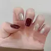 Arte de Unhas de Ano Novo e Primavera Vermelho Vinho Branco Francesa Armadura de Uso Armadura Falsa Dança do Leão Folha de Ouro Diamante Patch para Unhas