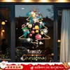 Pegatinas Estáticas de Papá Noel y Árbol de Navidad para Ventanas, Pegatinas para Puertas de Vidrio, Calcomanías para Ventanas, Decoraciones Navideñas, Montaje de Escena