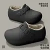 2026 Nuevos Zapatos de Algodón de Invierno para Hombre con Forro de Terciopelo, de Espalda Cerrada, Suela Gruesa Impermeable, Antideslizantes, Calidez para el Hogar, Pantuflas de Piel, Se Pueden Usar al Aire Libre