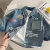 Chaqueta de Mezclilla de Primavera y Otoño para Niños, Camisa Holgada para Niños, Chaqueta Casual Elegante para Bebés y Niños Pequeños