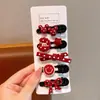 El flequillo en la frente de los niños no daña el cabello del lado de la niña, horquilla rota, tocado rojo de alto valor para bebé, horquilla para niña