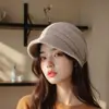 Gorro de punto simple de color liso estilo pico de pato para otoño e invierno, cálido y versátil, gorro estilo japonés, adecuado para cabezas más grandes, gorro de punto