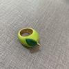 Anillo apilado personalizado con diseño de nicho europeo y americano, con esmalte, fresa y gotas de aceite, estilo macarrón dulce y fresco.