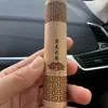 Peça de Cabo de Bambu Sólido com Couro Vermelho Gravado Material Antigo Jade Puro Bambu Pingente Jade Sólido Bambu Alta Densidade