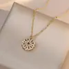 Collar para Mujer, Transfronterizo, Dos Formas de Usar, Flor de Cuatro Hojas Corazón, Corazón que se Abre y Cierra, Plegado de Amor, Lujo Ligero, Cadena de Clavícula de Gama Alta