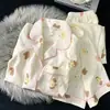 Atacado transfronteiriço pijama feminino primavera e outono estilo coreano fofo desenho animado nuvem algodão manga longa calça longa fino conjunto de roupa de casa