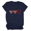 Comércio exterior eBay Europa e Estados Unidos estação independente flash amor estampa de leopardo moda impressão Coringa Camiseta nova feminina manga curta